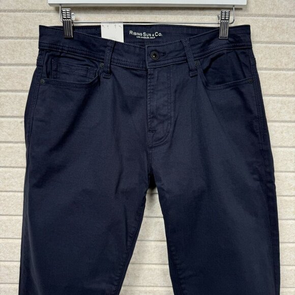 Rising Sun Men’s Slim Fit Stretch Jeans Navy Blue Denim Repreve Size 30x34 - Picture 2 of 16